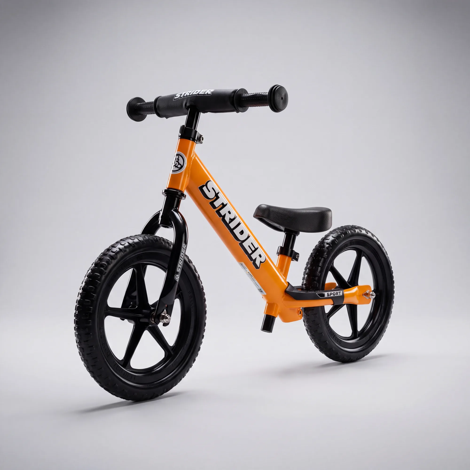 Strider 12 Sport balance bike, 45-degree studio view